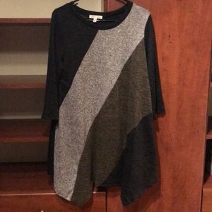 Grey, green and black sweater